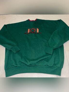 M&C Energy sportswear Green 'Joy' Embroidered Crewneck Sweatshirt